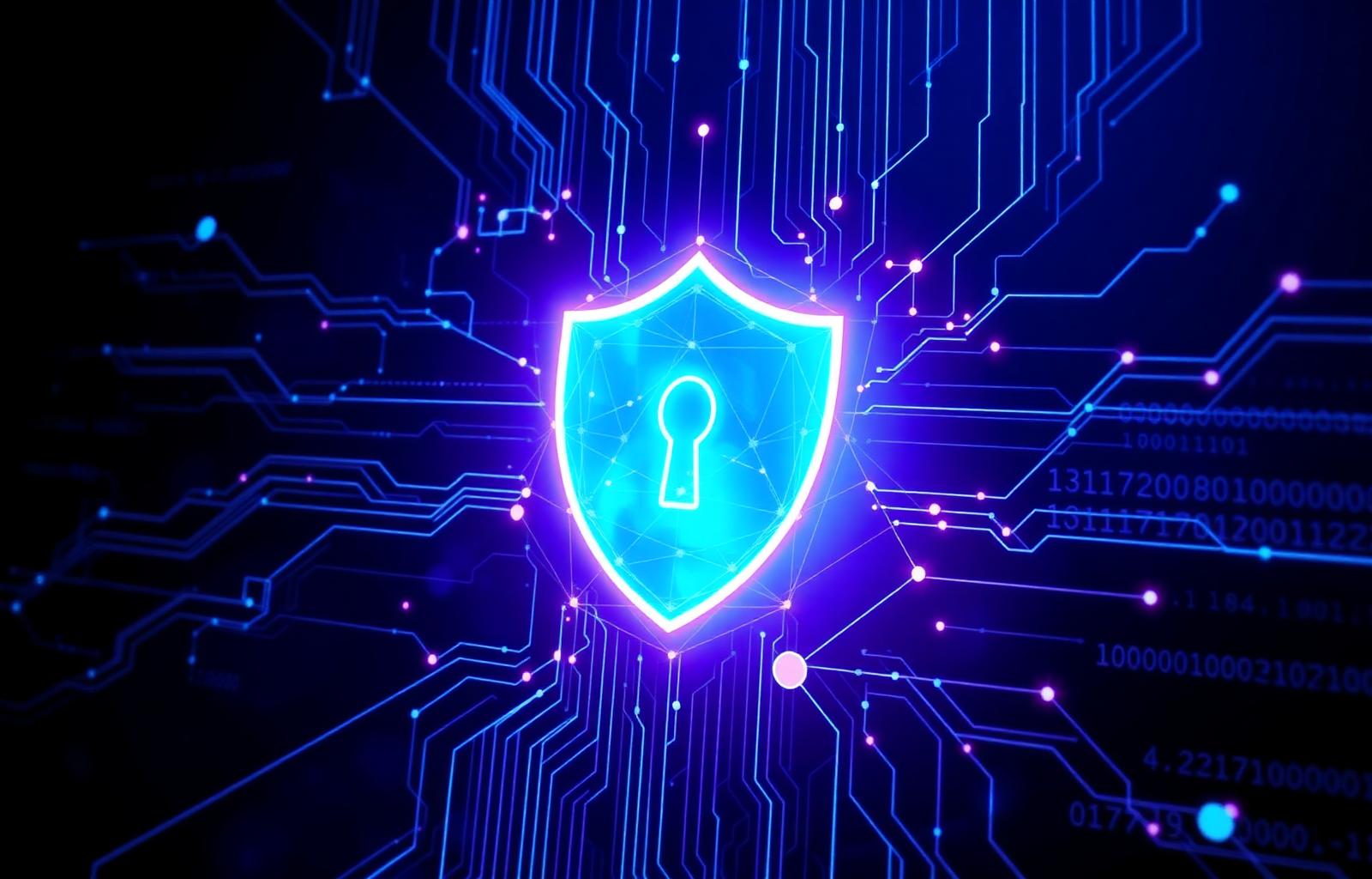 Cybersecurity shield visualization